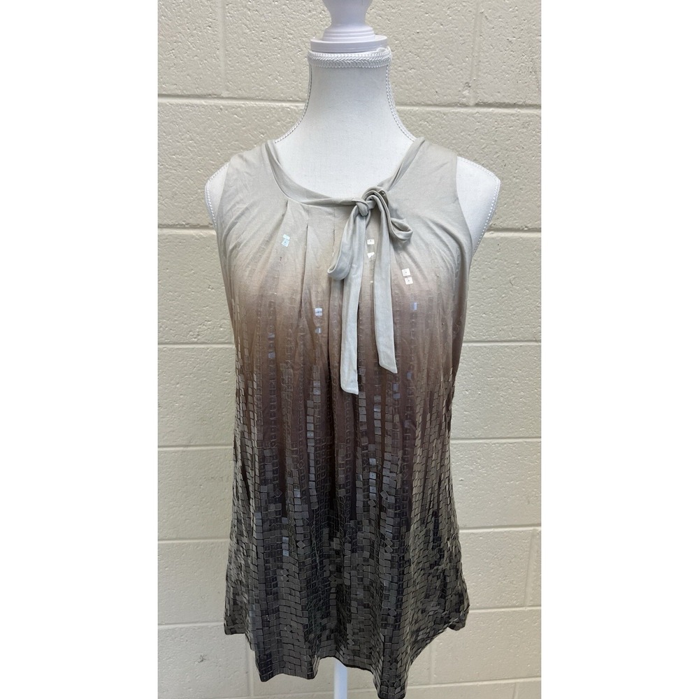 Yansi Fugel‎ Ombre Sequin Sleeveless Tunic Top Size Small Blouse  Sparkly